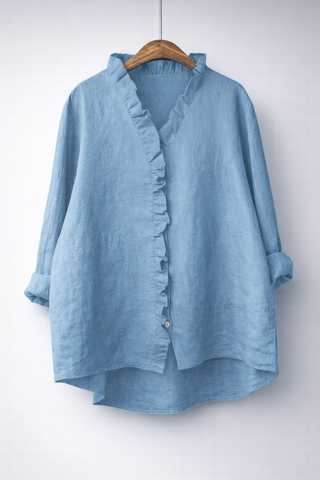 Carol | Ruffled Linen-Blend Shirt