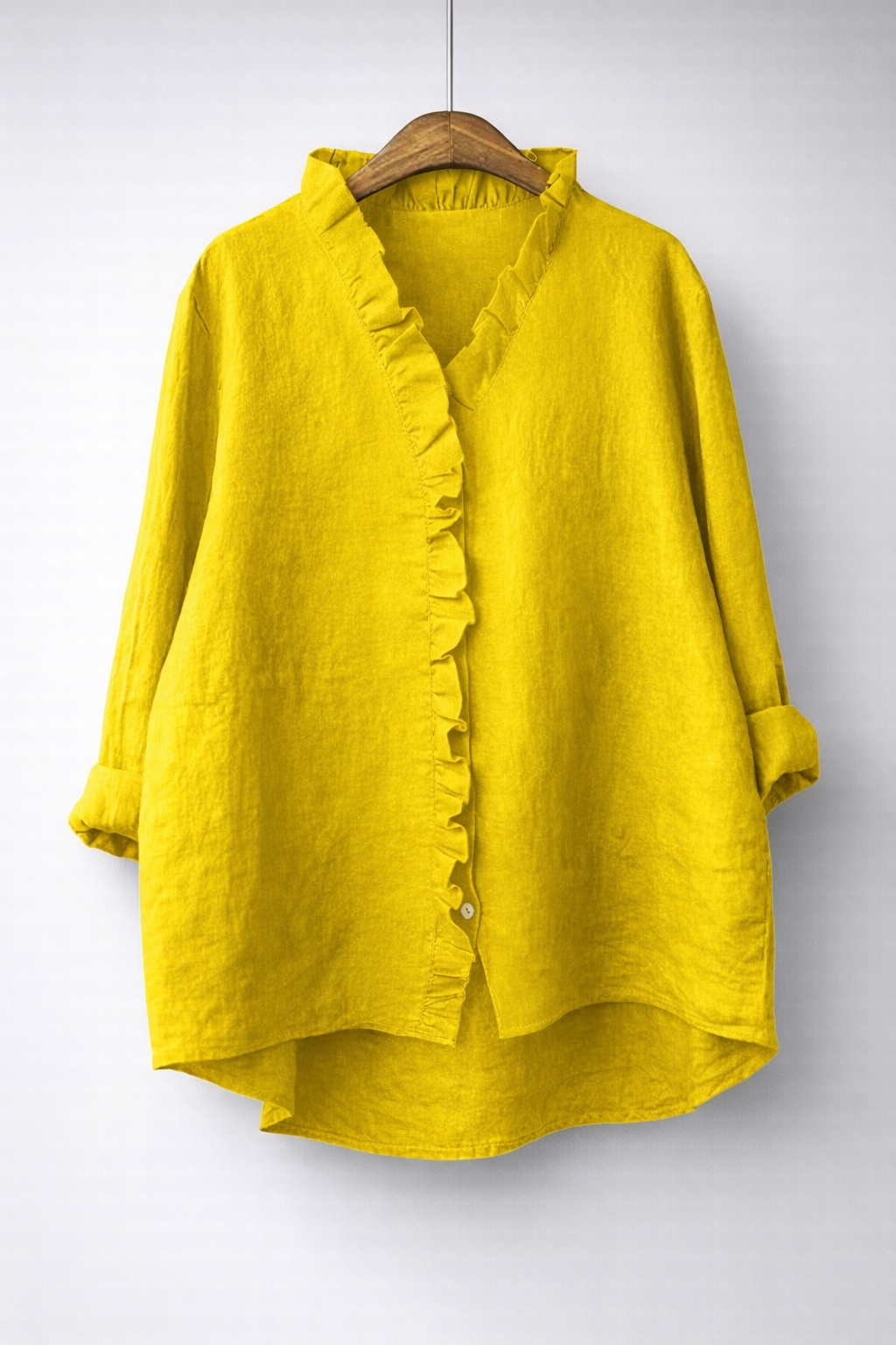 Carol | Ruffled Linen-Blend Shirt