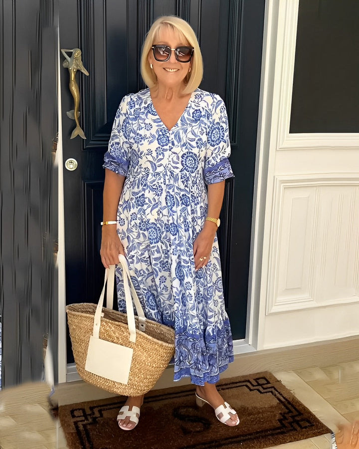 Lorraine | Floral V-Neck Maxi Dress