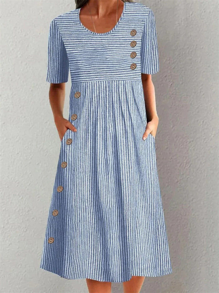 Susan | Relaxed Striped Midi Dress