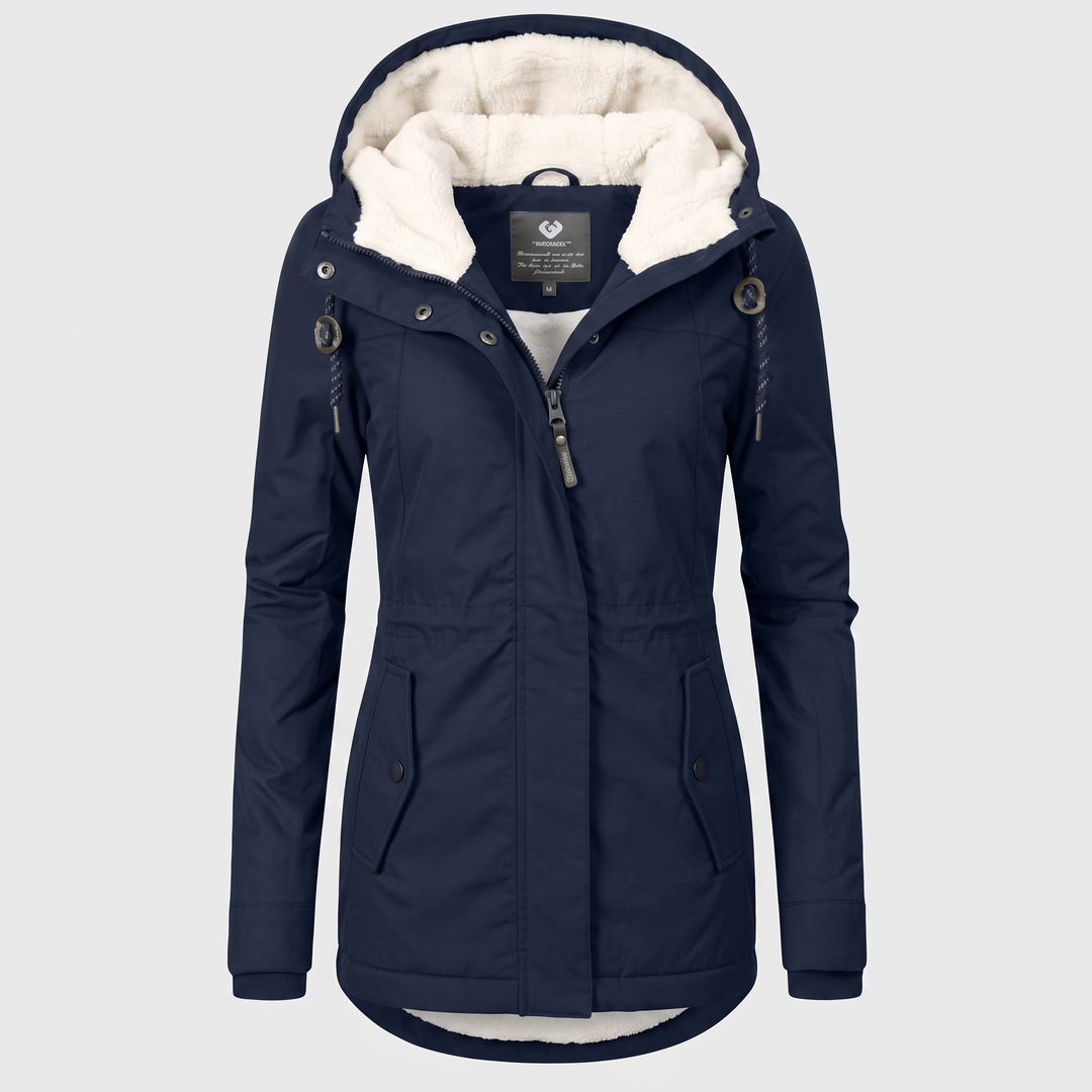 Susan Waterproof Winter Coat with Hood - Navy Blue