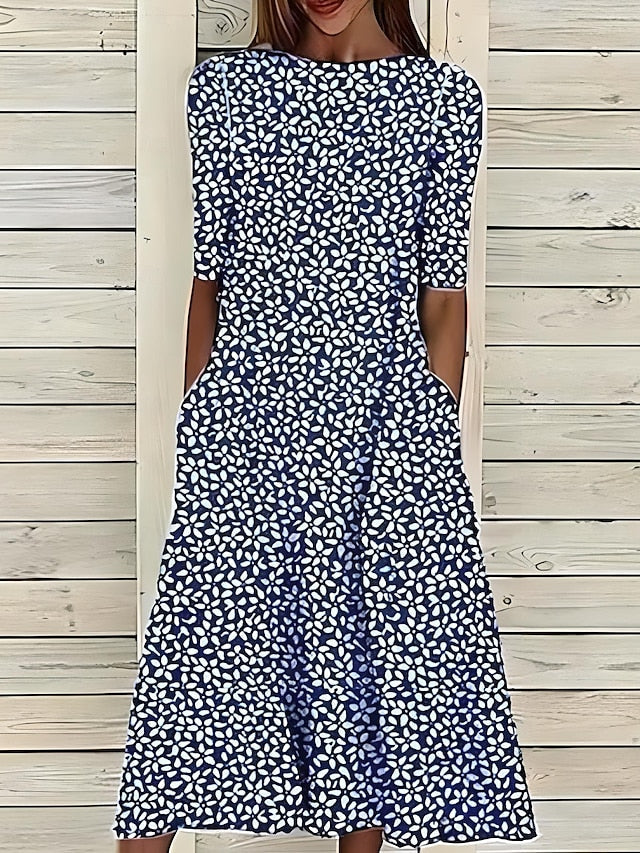 Margaret | Coastal Floral Midi Dress